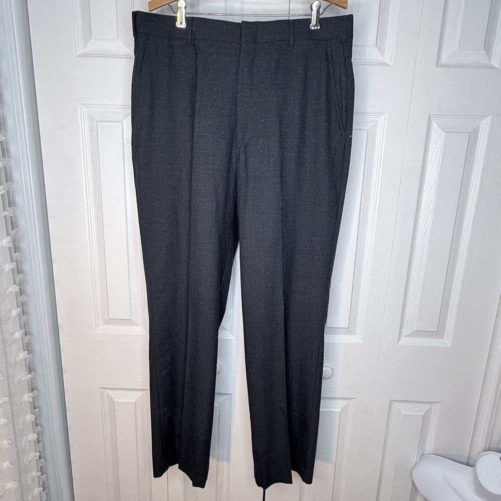 L.L. Bean Worsted Wool Pants Slacks‎ Mens 36x30.5 Vintage Banker Gray READ